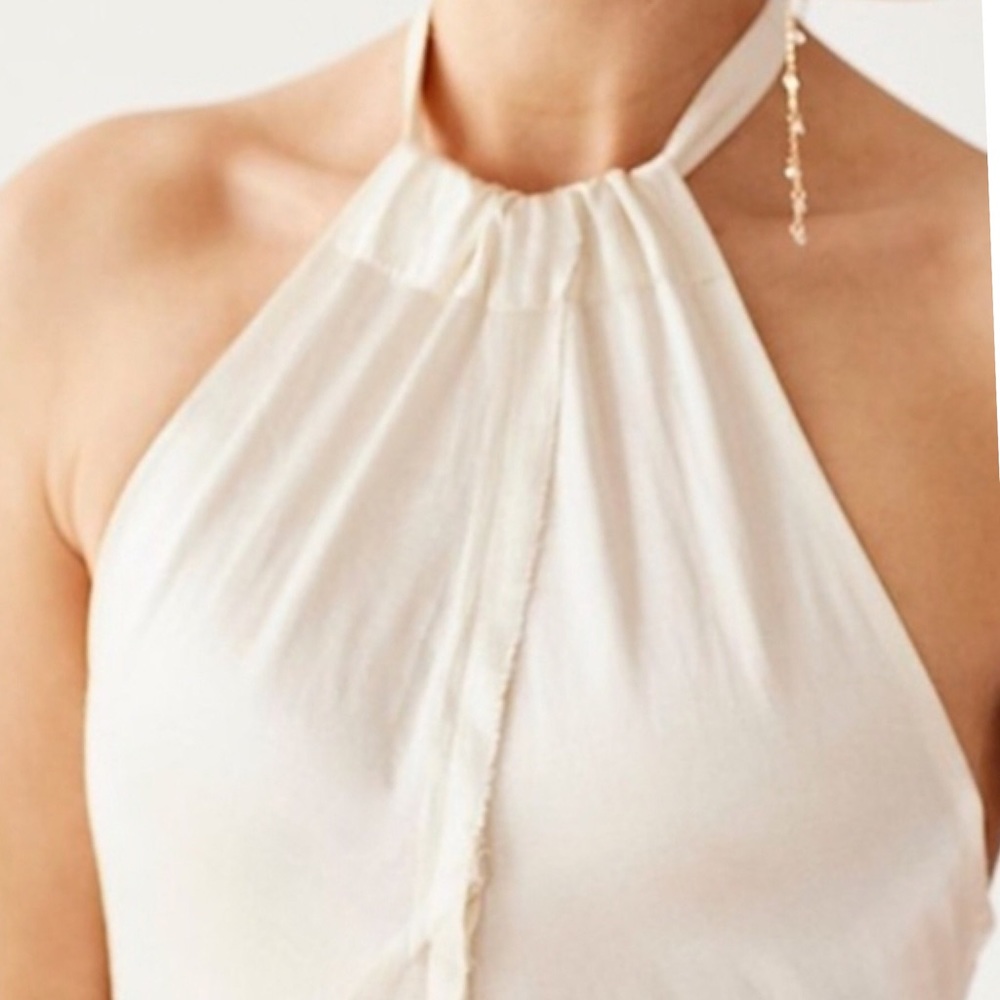 Brenda Knight x Free People Silky Halter XS Ivory Maxi Sheath Gown Dress - Picture 5 of 6